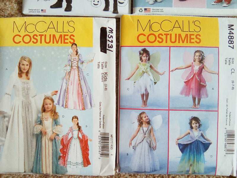 Sewing patterns lot, Simplicty, McCalls, nine patterns, Halloween, costumes