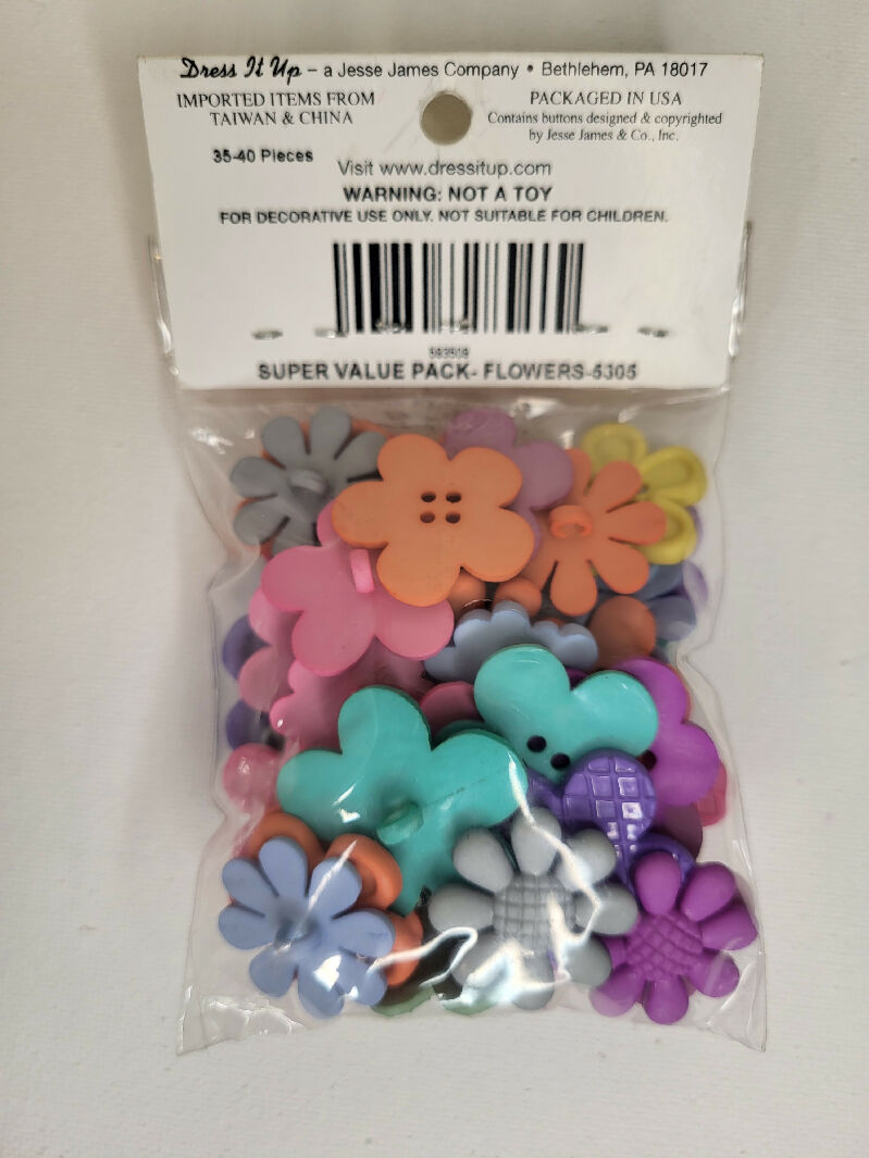 Super value pack - flower button assortment