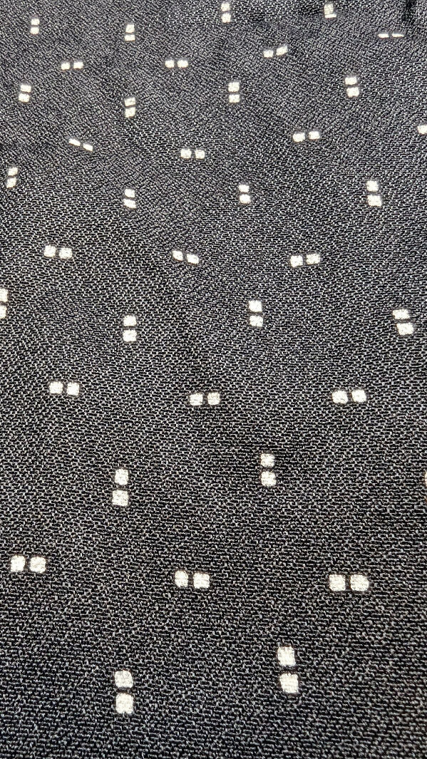 Vintage Black/White Double Dots Print Rayon Crepe Woven Fabric 60"W - 2 yds