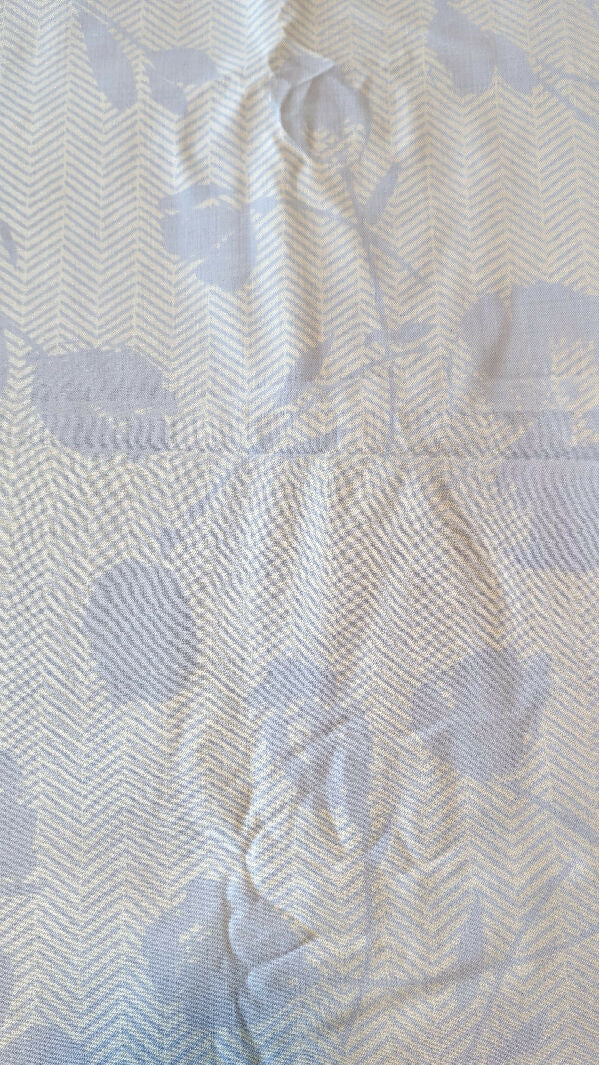 Pale Blue/White Tulip Chevron Print Cotton Woven Fabric 45"W - 3 yds+