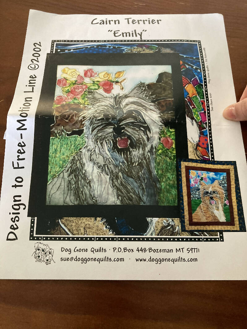 Cairn Terrier "Emily" Dog Gone Quilts Quilting Pattern
