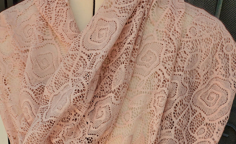 Dusty Pink Stretch Lace