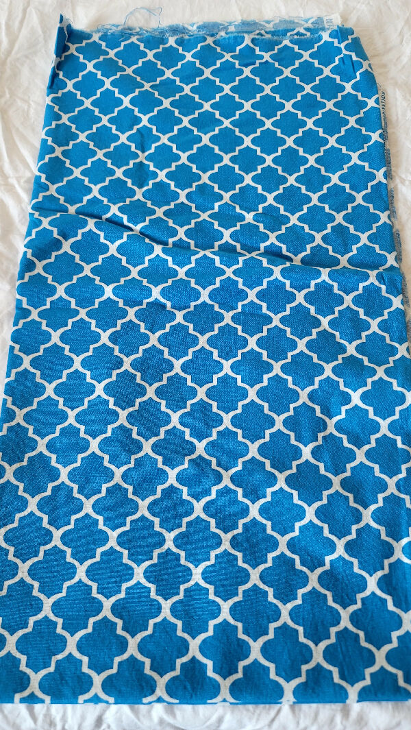 Blue and White Print Cotton 1 Yard