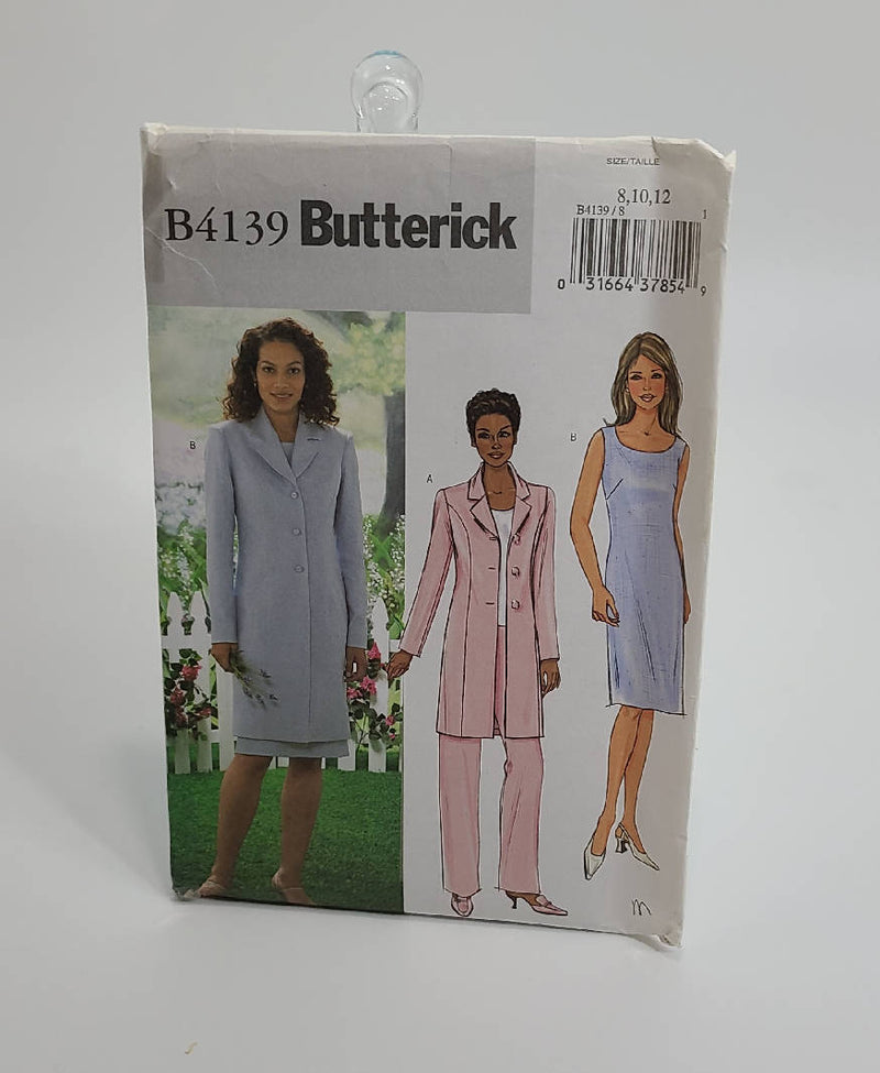 Butterick Pattern 4139 Misses Jacket, Top, Pants, Dress Size 8, 10, 12