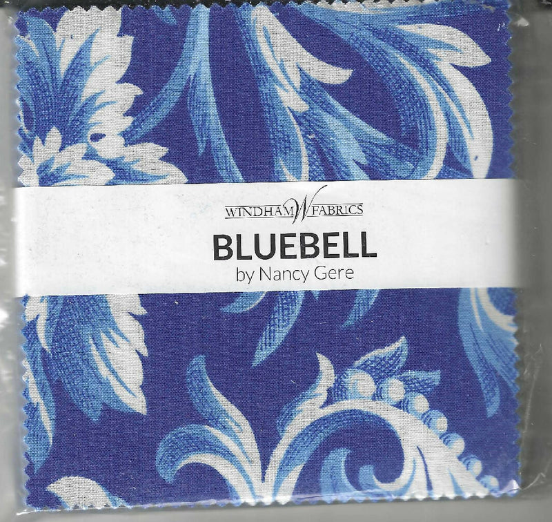 Bluebell by Nancy Gere with Windham Fabrics, 5"x5", 42 pieces