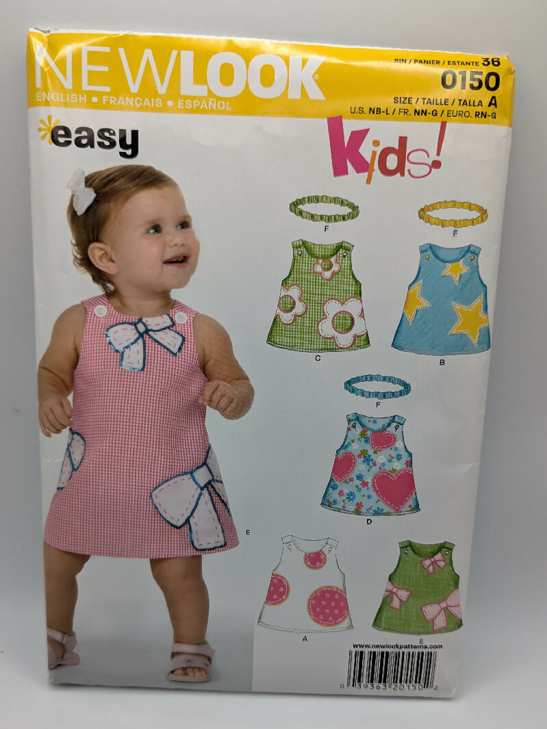 New Look Kids Easy Infant Dress & Accessory Pattern Sizes NB-L