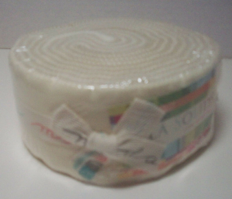 Moda Solids white/tan jelly roll by Moda Fabrics