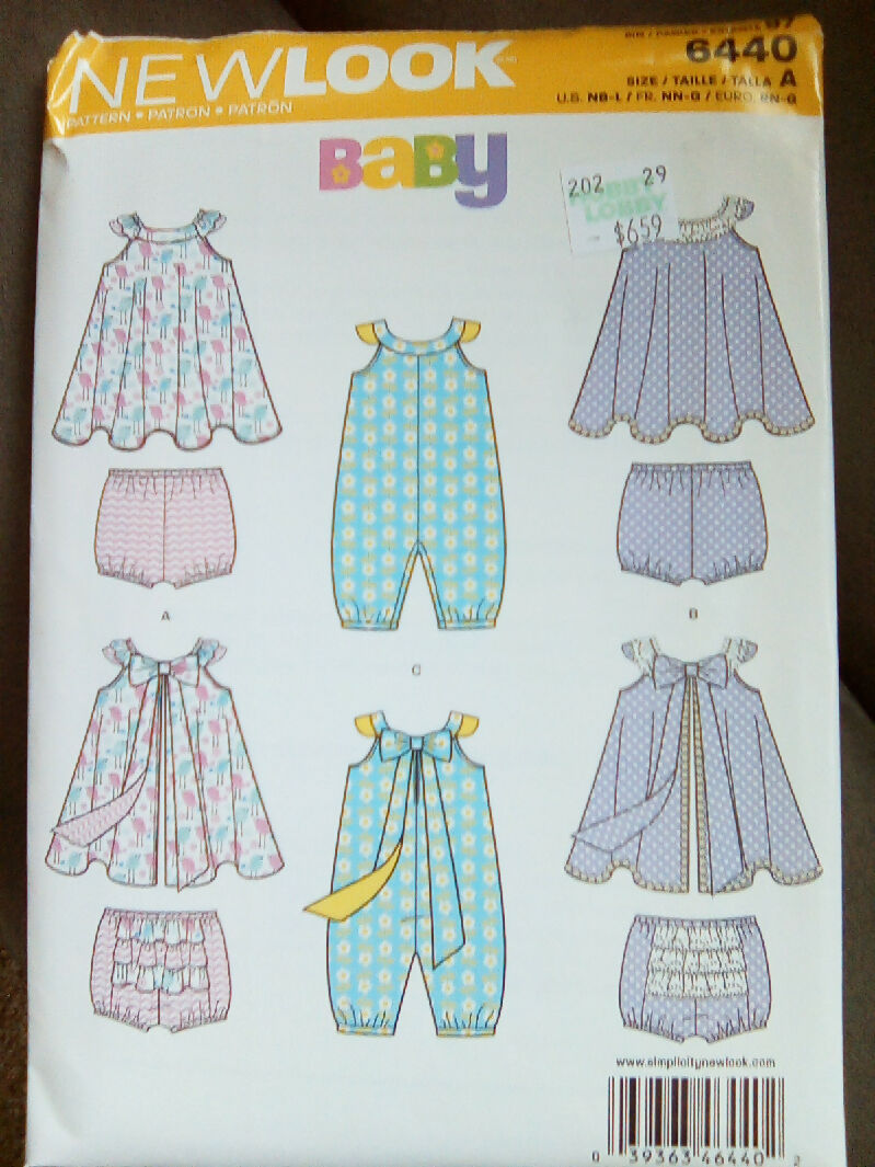 Baby Newlook sewing pattern NB-L Four pattern lot dress panties jumper