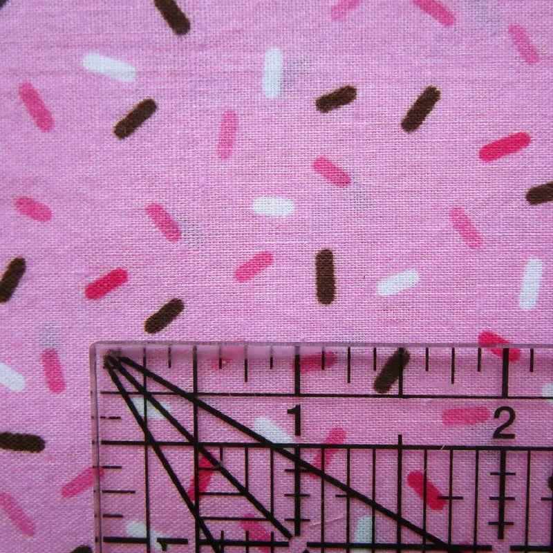 Pink Cotton Fabric with Sprinkles/Jimmies, 41" x 28"