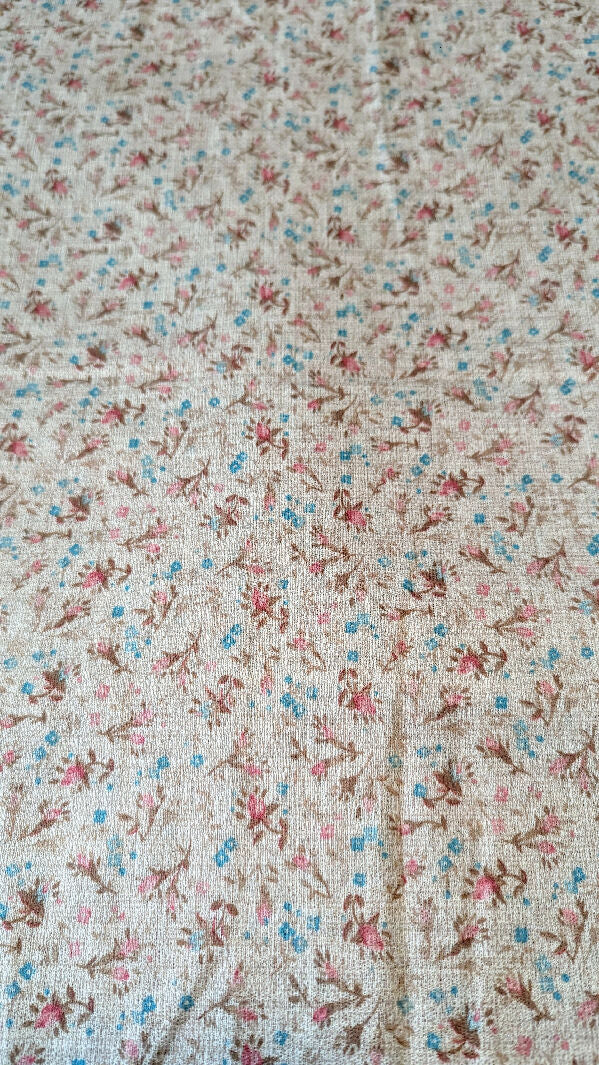 Vintage Tan Multicolor Floral 2-Way Stretch Knit Fabric 60