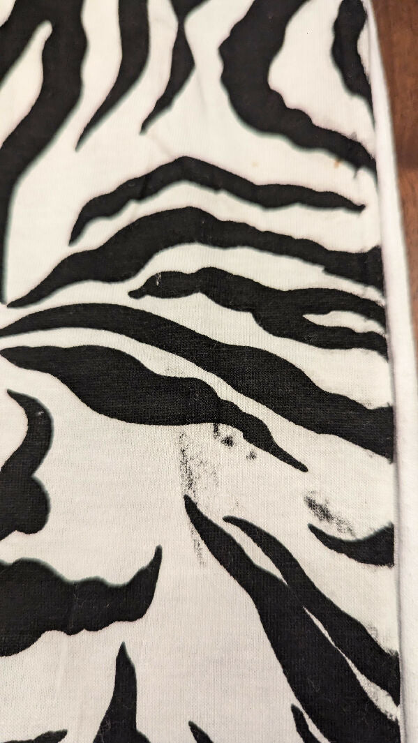 White/Black Zebra Print Cotton Jersey Knit Fabric 58"W - 1 yd+