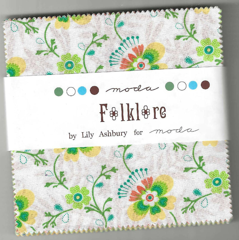 Folklore by Lily Ashbury for Moda. floral 5"x5", 42 pieces