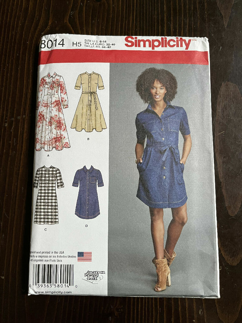 Simplicity 8014 Misses Shirt Dress