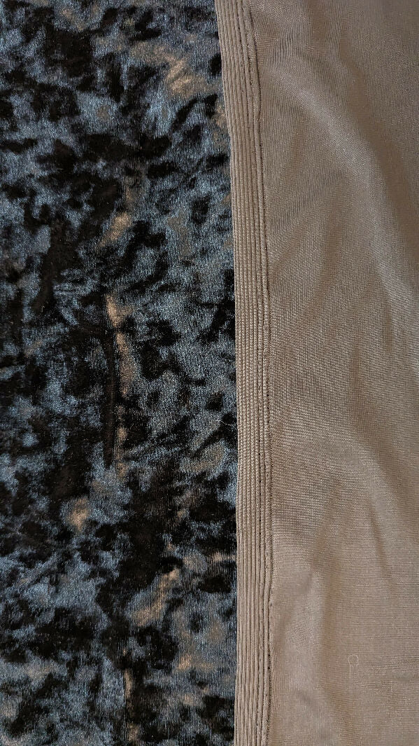 Black Stretch Crushed Velvet Knit Fabric 58"W - 2 yds+