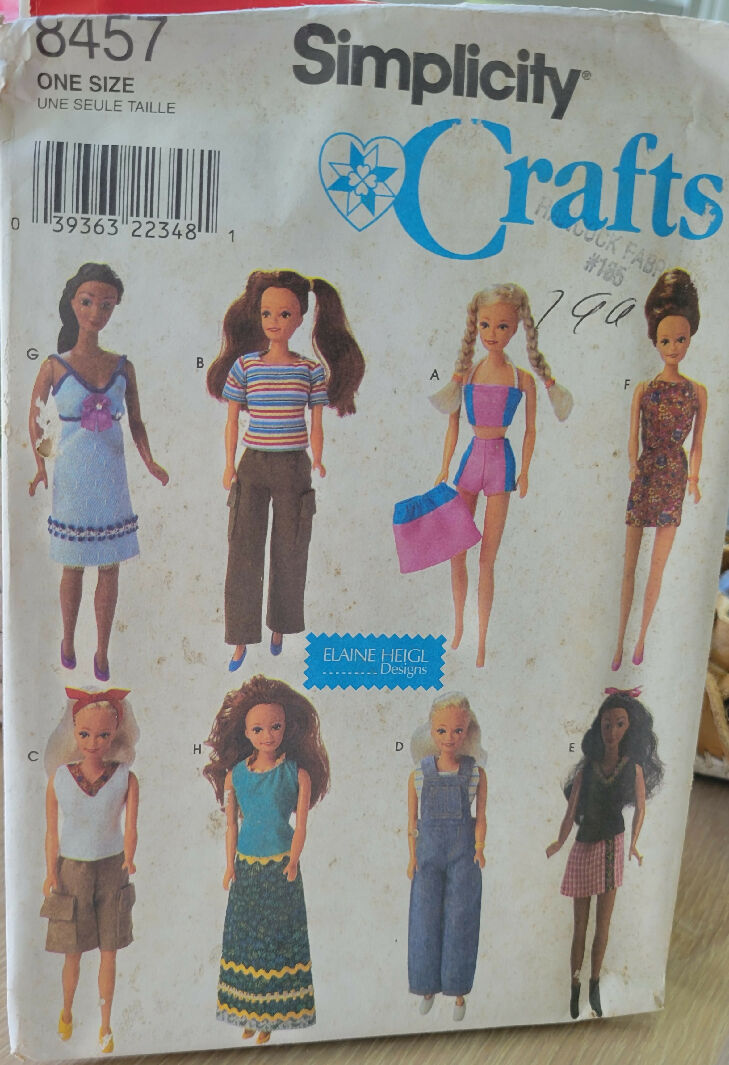 Simplicity 8457 11 1/2" Fashion Doll Pattern