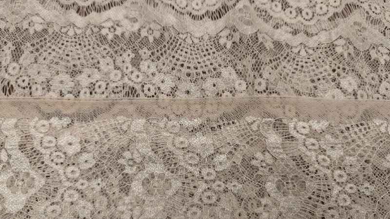 Champagne Scallop Design Non-Stretch Lace 58"W x 66"L