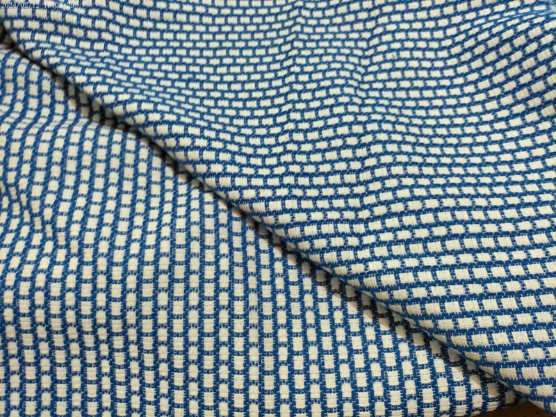 6 yds Blue Box Weave Woven Suiting