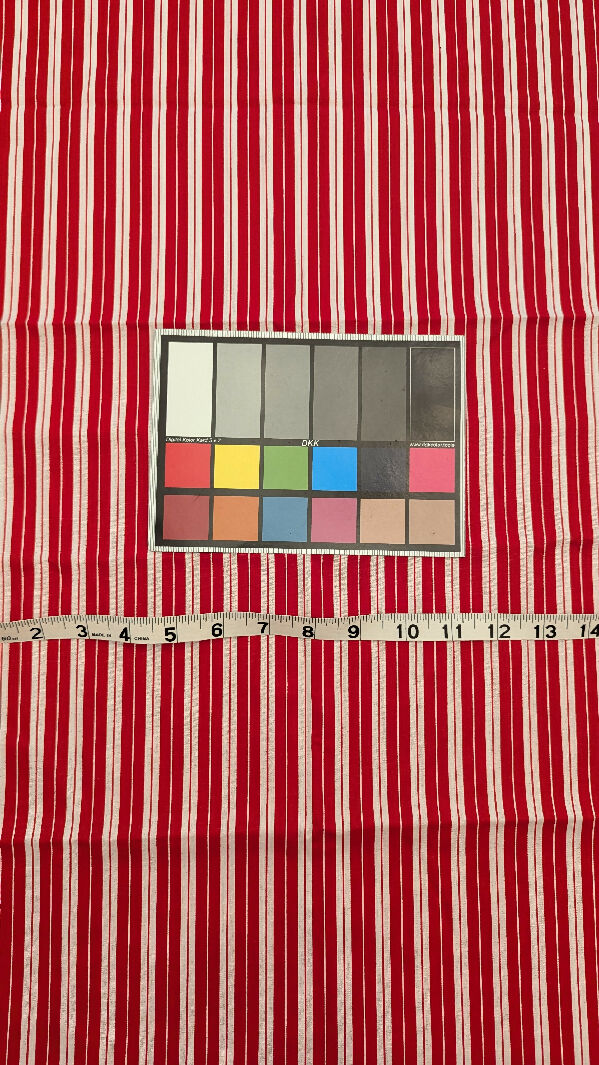 Red/White Stripe Print Quilting Cotton 45"W x 39"L