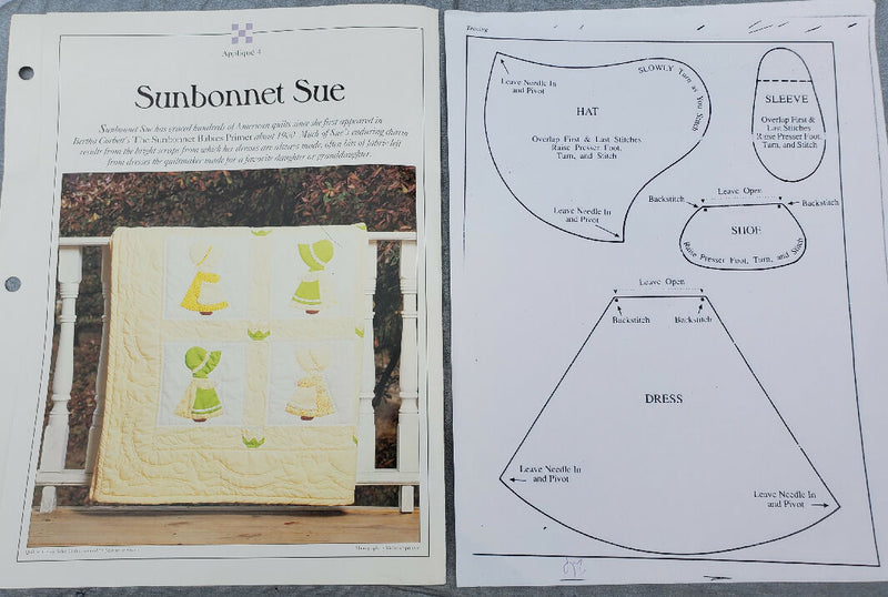 Vintage Sunbonnet Sue Quilt Instructions & Patterns