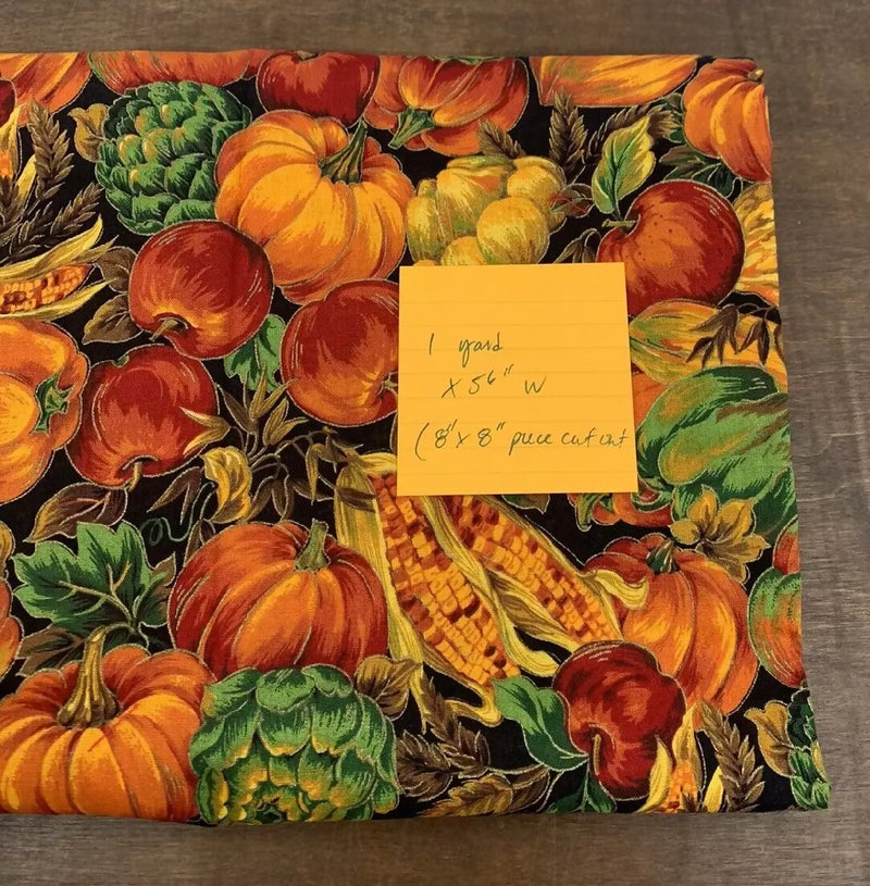 Vintage Joan Messmore VIP Cranston Prints Cotton Fabric Autumn Harvest 1yd
