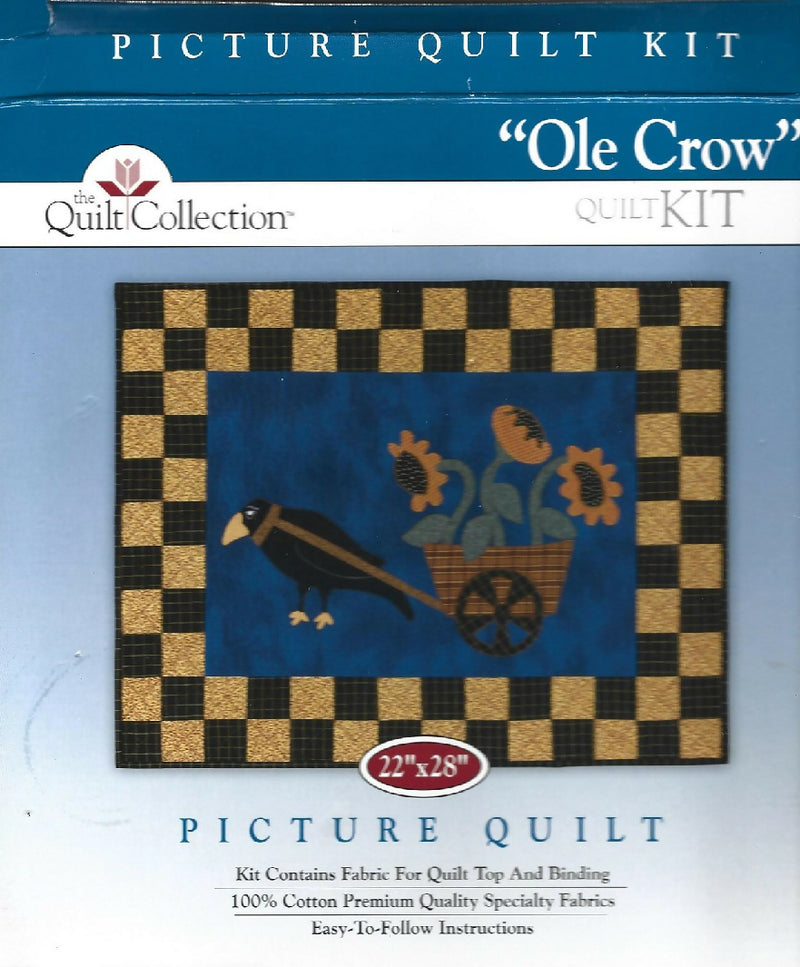 "Ole Crow" Wheelbarrow w/ Sunflowers Quilt Kit 22"x28" by The Quilt Collection