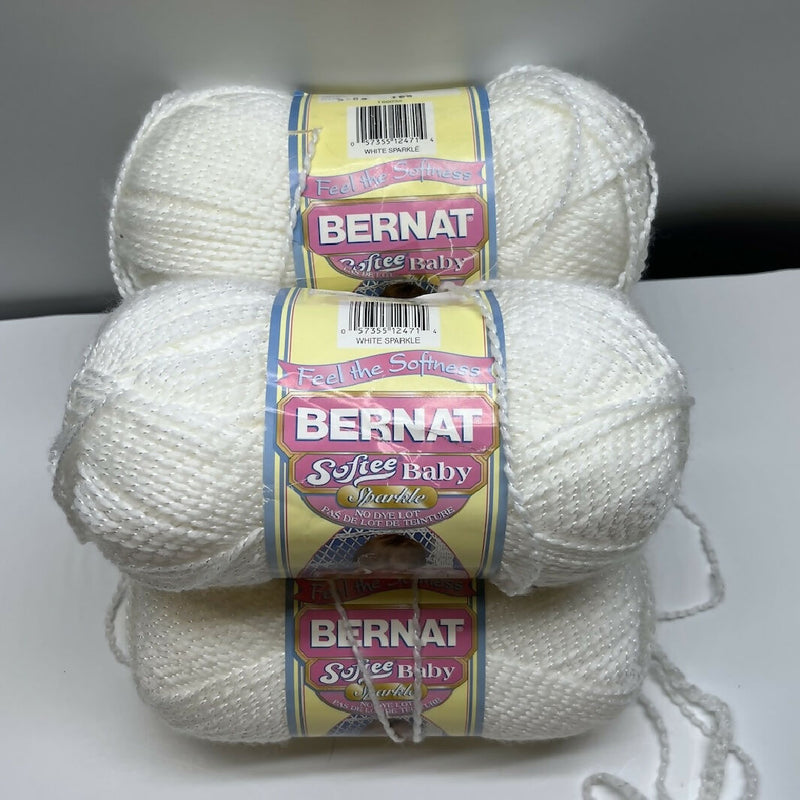 Bright White Bernat Softee Baby - 4 Skeins