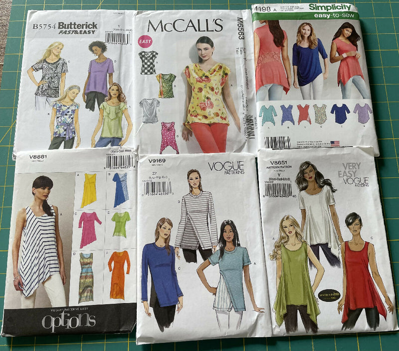 Lot of 6 Top patterns