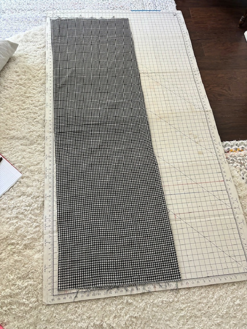 Black and white Houndstooth corduroy fabric