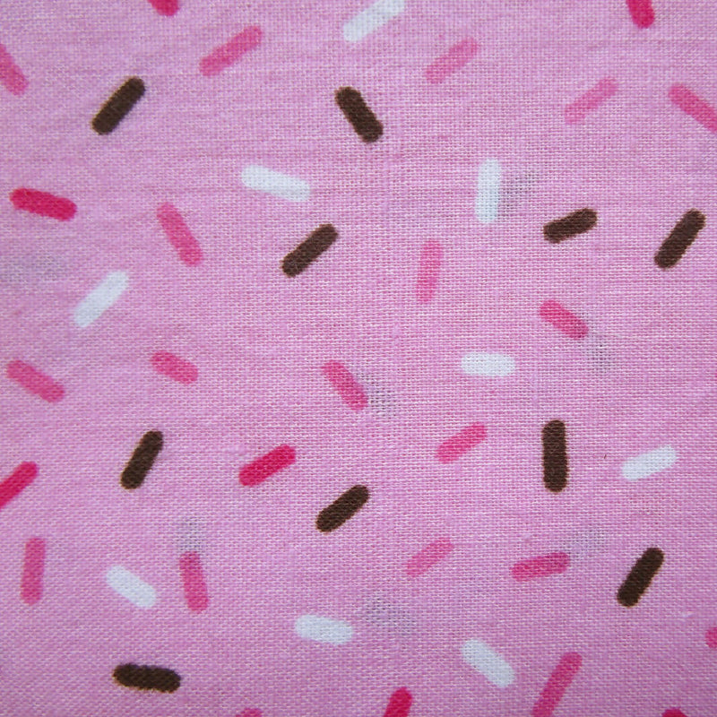 Pink Cotton Fabric with Sprinkles/Jimmies, 41" x 28"