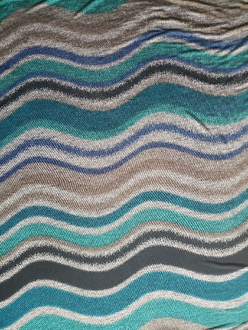 Teal, Gray, & Black waves - 4 yds