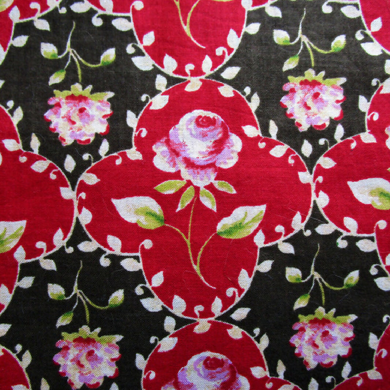 Rose Medallions Cotton Sewing/Quilting Fabric, 44" Wide