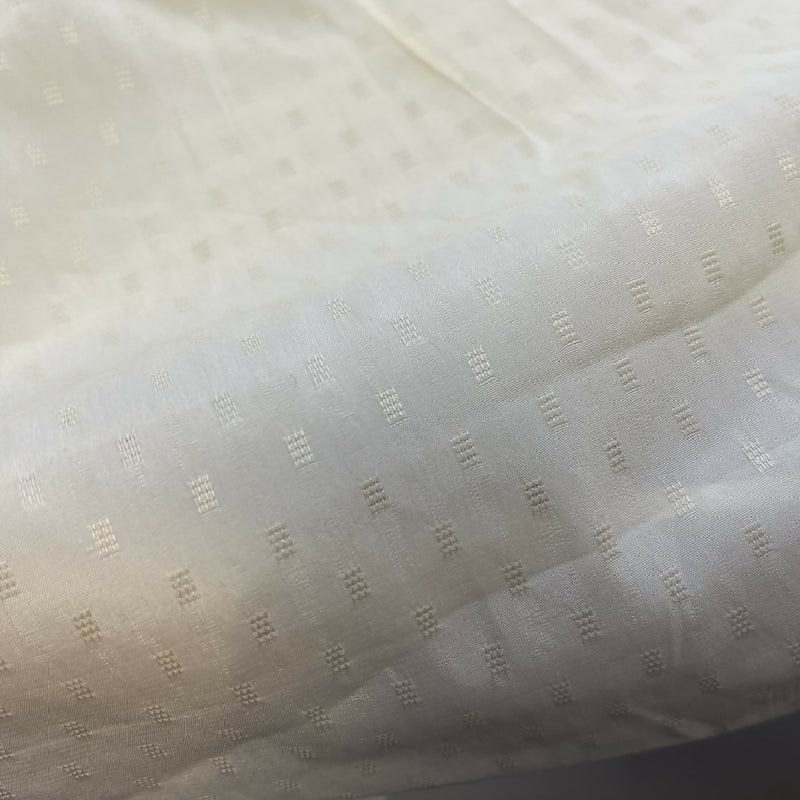 Cream Stretch Silk Jacquard - Yardage