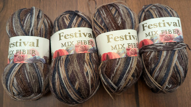 Festival Mix Fiber Worsted Yarn Lot of 4