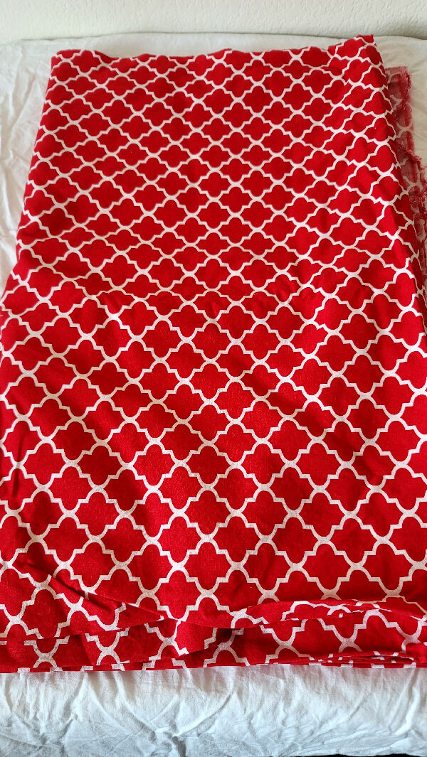 Red and White Print Cotton 2 2/3 Yards