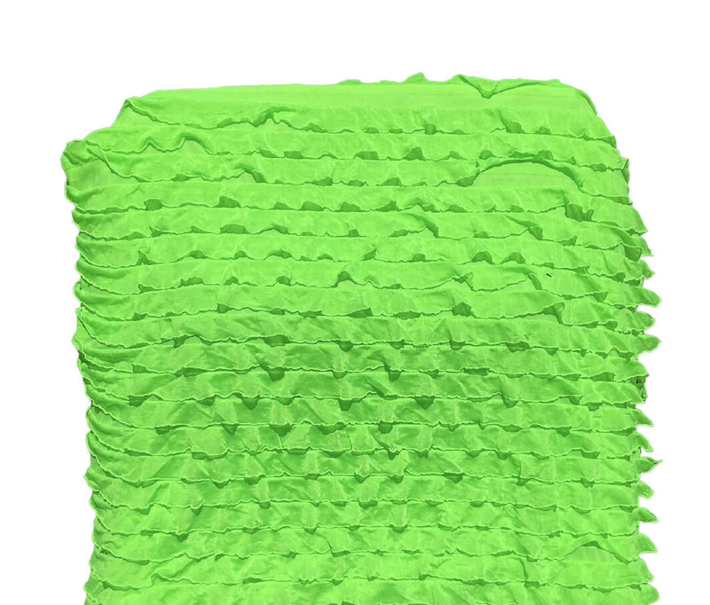 Bright Green Ruffle Knit - 1 1/8 yds