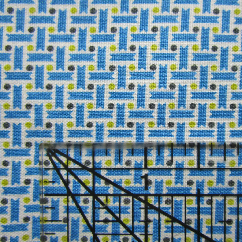 Blue Geometric Cotton Fabric, DS Quilts Collection for Fabric Traditions,