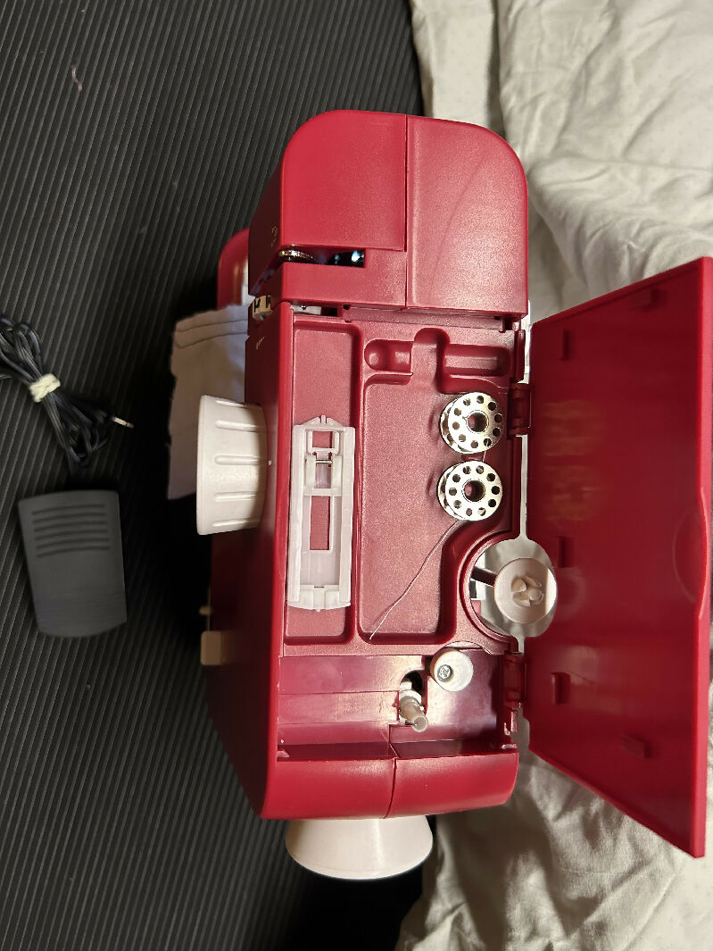 Lightweight Red Sewing machine with case