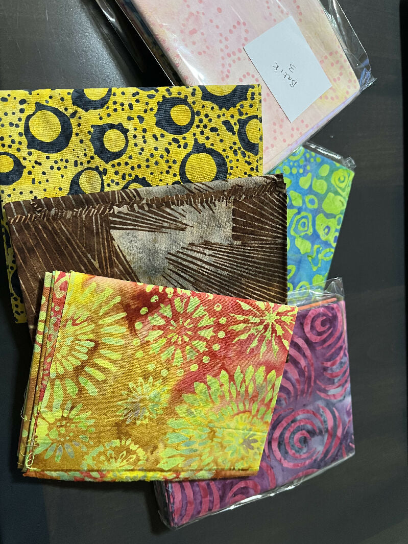 Batik Cotton Fabric Fat Quarter Mystery Bundles of 3