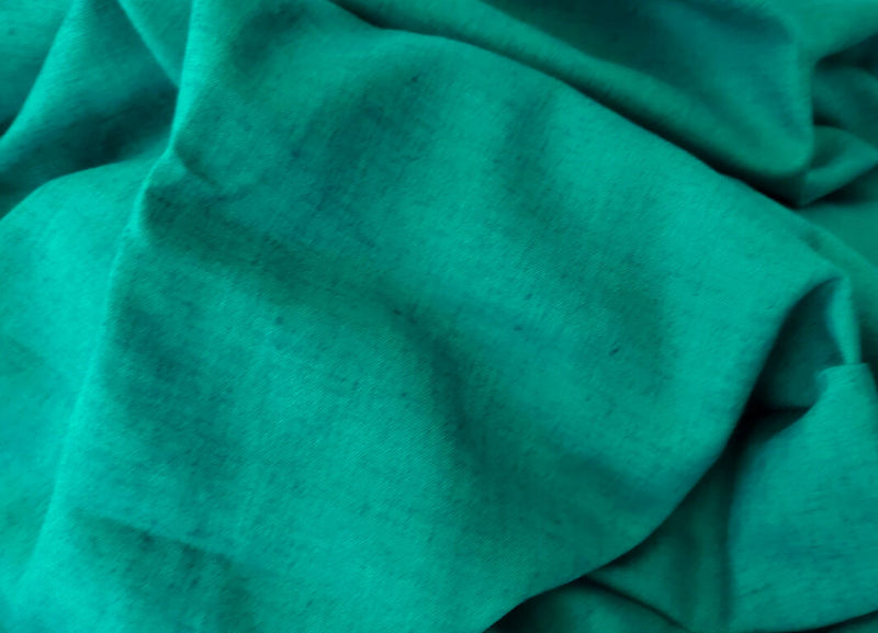 Bundle of Two Pieces of Jade Green Fabric Remnants