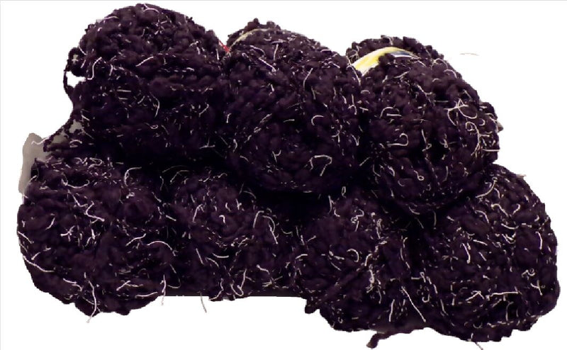 Jaeger Beach Cotton, Black, Discontinued Slubby Yarn; Lot of 7