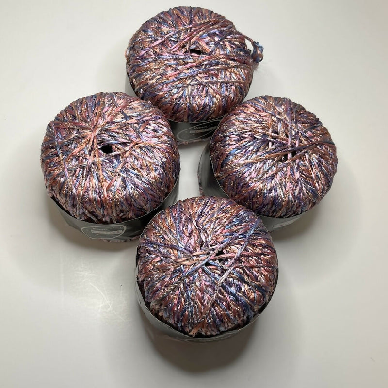 Stacy Charles Viscose Yarn in Metalic Pinks and Blues - 4 Balls