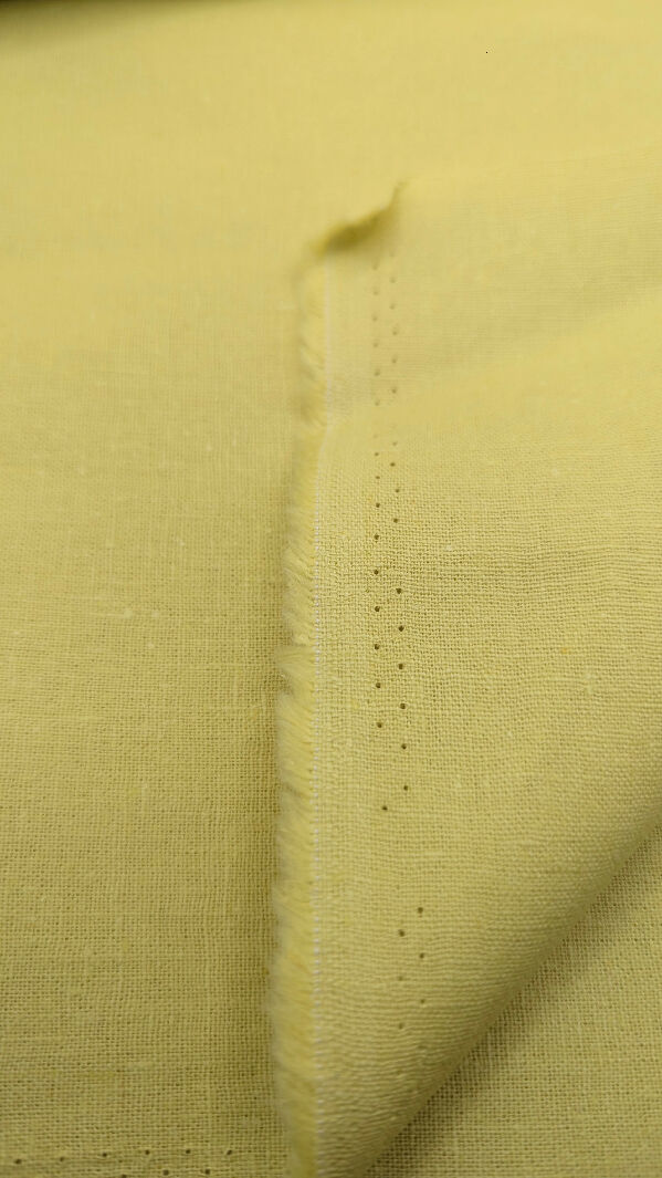 Lemon Yellow Linen Woven Fabric 53"W - 2 Pieces