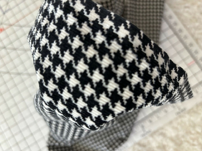 Black and white Houndstooth corduroy fabric