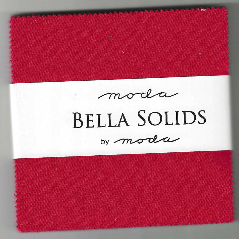 Moda Bella Solids by Moda - 42 5"x5" all same red