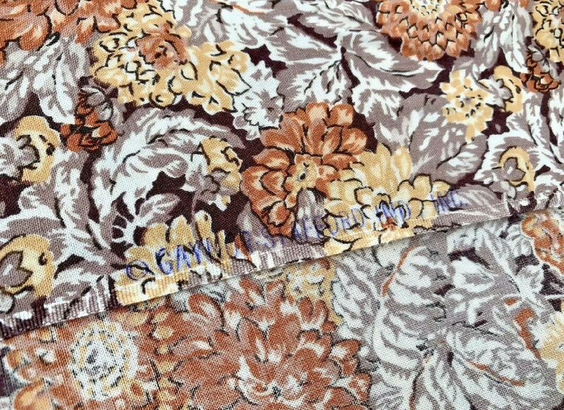 Vintage 1990s Rayon Blend Gaynor Stafford Fabric Neutral Florals 5 yards