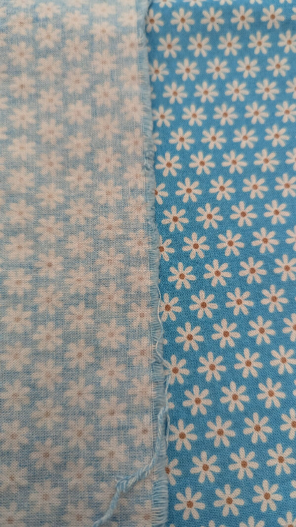 Aqua & White Daisy Print Quilting Cotton Woven Fabric 42"W - 1 1/2 yds