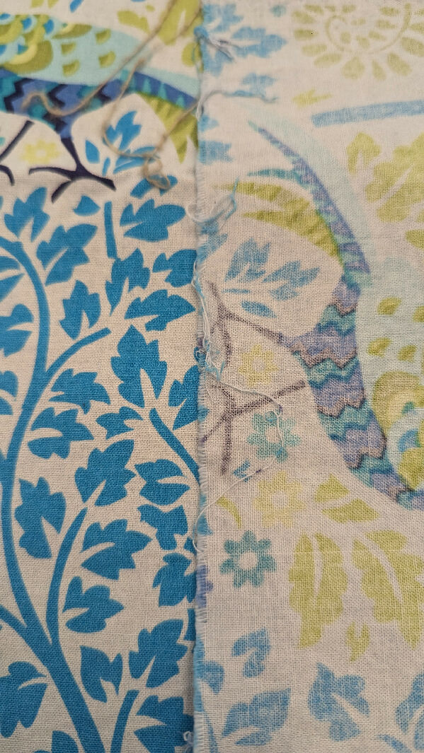 Aqua/Chartreuse Pheasant & Botanical Print Quilting Cotton Woven Fabric 43"W - 1 1/4 yds