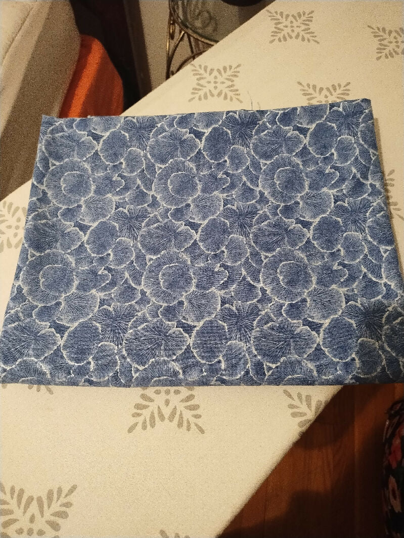 Blue Floral Print Design Fabric