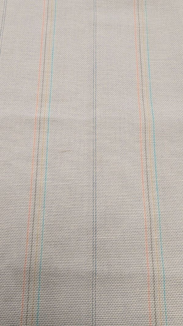 Pale Blue Multicolor Pinstripe Yarn Dyed Cotton Woven Fabric 60"W - 2 3/4 yds