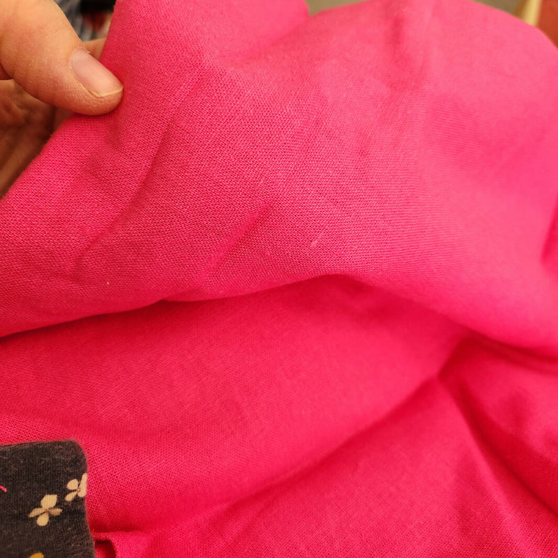 1.5 yards Hot pink linen